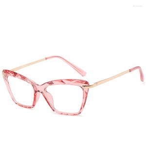 Zonnebrilmonturen Mode Cat Eye Vrouwen Brillen Transparant Retro Optisch Spektakel Plastic Brillenframe 5025