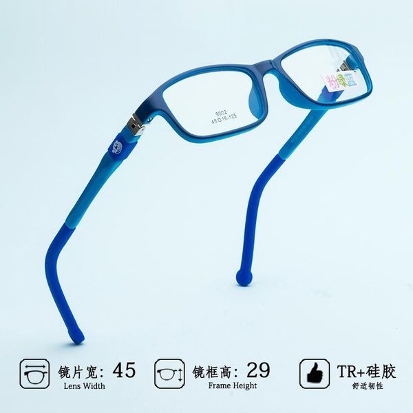 Lunettes de soleil Cadres Mode Lunettes pour enfants Cadre Charnière à ressort Garçons et filles Myopie Amblyopie Jambes en silicone 002 Prescription