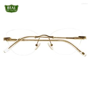 Zonnebrillen Frames Fashion China Factory Rimless -bril Vrouwen lezen Optisch frame met Acetaattempel GR4972 Fashion GODD22