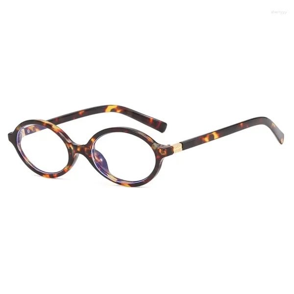 Marcos de gafas de sol Marco de moda Oval Espejo plano Pequeño Retro Coreano Gafas de mujer