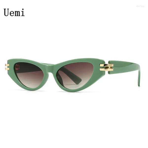Lunettes de soleil Frames Fashion Green Cat Eye Femmes For Men Vintage Luxury Modern Female Sun Glasses Shades UV400 Eyeglass