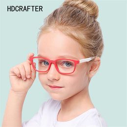 Zonnebrillen frames mode hdcrafter kinderen anti-blauw stralen lens bril jongens meisjes frame goggle gewoon kinderen oog brillen