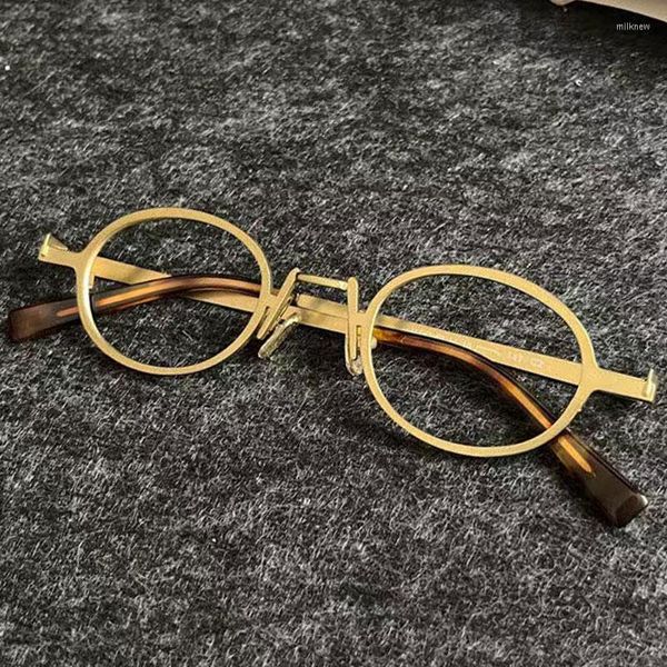 Lunettes de soleil Cadres Mode Haute Qualité Vintage Rond De Luxe Pur Titane Optique Lunettes Hommes Femmes Ordinateur Lunettes