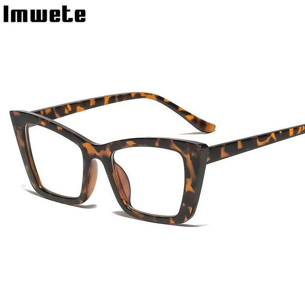Monturas de gafas de sol Imwete Retro para hombre y mujer, montura de gafas con bisagra de Metal, espejo plano, gafas transparentes con luz azul