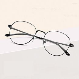 Monturas de gafas de sol de moda prescripción óptica borde completo de aleación de Metal marco de anteojos para mujeres gafas de vidrio para hombres