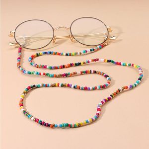 Lunettes de soleil Cadres Mode Lunettes de lecture Chaîne Rétro Perles Lunettes Lunettes Cordon Cou Sangle Chaîne Masque Lunettes Lunettes Verre