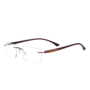 Zonnebrillen Frames Fashion Rimless rechthoekige brillen Mannen en vrouwen kleurrijk metalen TR90 -glazen frame voor lenzen op recept