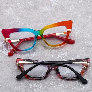 Zonnebrillen Frames Fashion Sexy Women Cat-Eye leesbril Retro Anti-Blue Lens Metal Summer Models