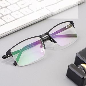 Lunettes de soleil Cadres Mode Super Light Alliage Cadre Verres pour Homme Demi-Jante Exquis Casual Business Style Optique Spectacles Seae22