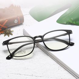 Lunettes de soleil Cadres Mode TR Flexible Transparent Couleur Verres clairs Verres optiques Cadre coréen Square Femmes Hommes Littéraire Rx-able Prescrip