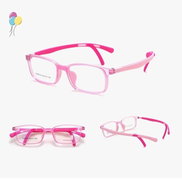 Montures de lunettes de soleil Mode TR90 Monture de lunettes pour enfants confortables à la mode Lunettes de vue en silicone légères et de sécurité Temple flexible