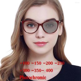 Lunettes de soleil Cadres Mode Transition Pochromique Myopie Lunettes Lunettes Finies Pour Femmes Ordinateur Optique Fram NX