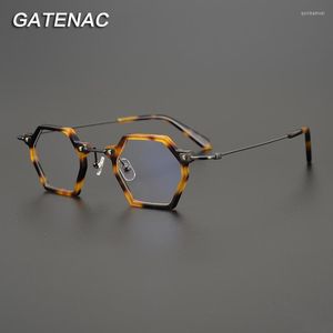 Sunglasses Frames Fashion Vintage Designer Titanium Eyeglasses Frame Men Square Myopia Prescription Optical Glasses Women Retro EyewearFashi