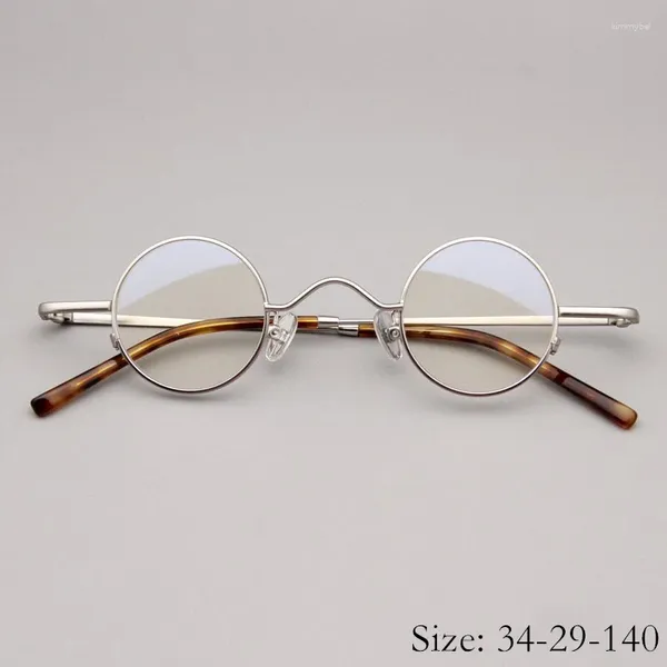 Lunettes de soleil Frames Fashion Vintage pour petit visage Sphère High Dioptter Myopie Optical Eyeglass Cadre rétro Mini Round Design Femme Man Good