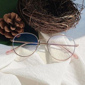 Zonnebrilmonturen Mode Vintage Retro Metalen frame Heldere lens Bril Nerd Geek Brillen Brillen Achthoekige veelhoek Oversized oog