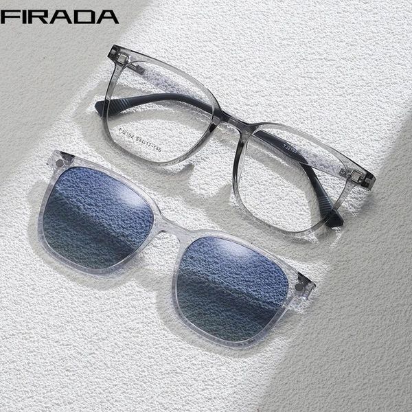 Marcos de gafas de sol Firada Fashion Magnetic Suction Se anteojos Vintage Corbitizado Camas de gafas recetadas para hombres para hombres Mujeres