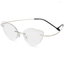 Sonnenbrillenrahmen Flexible Cat Eye Damenbrille Ultraleichte randlose Brillen Optische klare Mode Myopie faltbare Brille