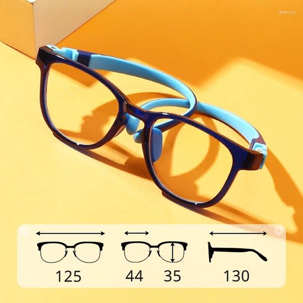 Lunettes de soleil Frames Flexibles Children's Anti-Glare Blue Light Computer Luneaux Kids Boy 0 Dioptère Spectacles Myopie Optical Cadre