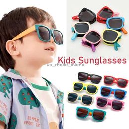 Zonnebrillen frames vouwen outdoor kinderen zonnebril jongens meisjes merk ontwerp draagbare vierkante kinderen brillen broeders baby tinten buitenbescherming UV400