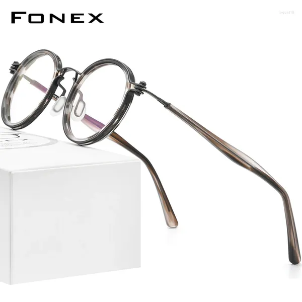 Lunettes de soleil Frames Fonex Acetate Titanium Glasse Men Vintage Round Prescription Cadre Femmes Spectacles optiques Eyewear coréen