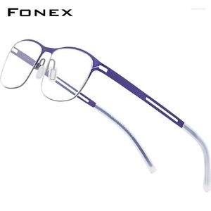 Zonnebrillen frames Fonex B Titanium Lovebril frame Men Square optisch recept Oogglazen 2023 Antiskid Siliconenschroefloze breukloze brillen