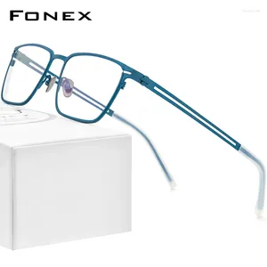 Zonnebrilmonturen FONEX Puur Titanium Brilmontuur Mannen Vierkante Brillen 2024 Mannelijke Klassieke Volledig Optische Brillenrecept F85779