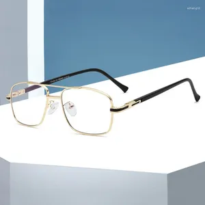 Lunettes de soleil Cadres Full Rim Metal Frame Lunettes pour homme et femme Rétro Double Browline Style Optique Myopie Lunettes