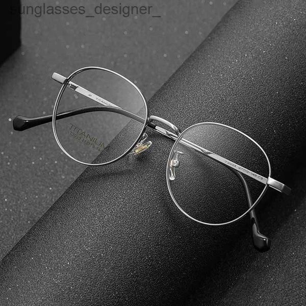 Monturas de gafas de sol Gafas con montura de titanio con montura completa para hombre y mujer Estilo retro ultraligero Nueva llegada Gafas para miopía de costado L231107