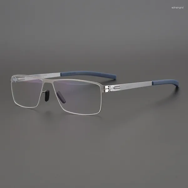 Monturas de gafas de sol para hombre, anteojos ópticos ultraligeros alemanes sin tornillos, rectangulares, montura de gafas para miopía, gafas graduadas