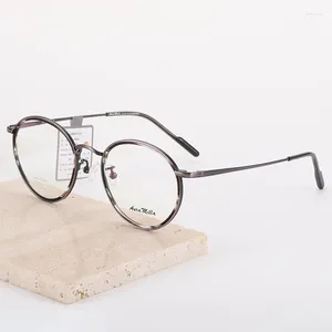 Zonnebrillen frames brillen frame contrast kleur knappe pure titanium ronde ontwerper persoonlijkheid heren en vrouwen vol AT17