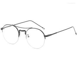 Zonnebrillen frames bril Ultra licht metalen frame glazen voor mannen en vrouwen eenvoudige literaire flat kan bijziens worden geëvenaard