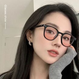 Zonnebrilmonturen Gradiëntbril anti blauw blush glas Koreaanse zonnebril met klein frame gewoon geavanceerd gevoel Leuke brillen 231005