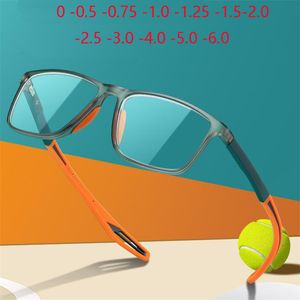 Monturas de gafas de sol GSBJXZ Marco grande Bloqueo de luz azul Gafas cuadradas para miopía Mujer Deporte TR90 Estudiante con prescripción 0 -0.5 -0.75 a -6 230201