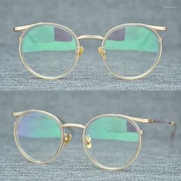 Lunettes de soleil Cadres Lunettes rondes rétro fabriquées à la main Lunettes de vue myopie ultra-légères en titane japonais pour femmes Prescription Gafas Oculos