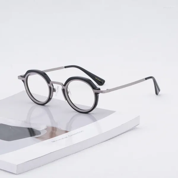 Marcos de gafas de sol hechos a mano de alta calidad acetato ovalado gafas redondas marco para hombres mujeres óptica miopía diseñador gafas lente graduada