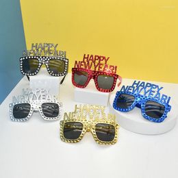 Cadres de lunettes de soleil HAPPY YEAR Lunettes drôles Année de Noël Po Prop Décorations Navidad Kids Gift