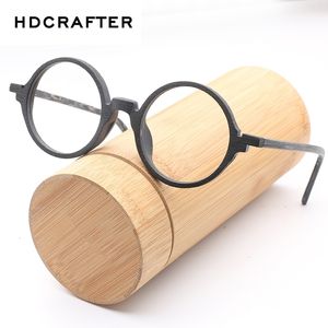 Lunettes de soleil Cadres HDCRAFTER Hommes Lunettes de vue en bois rétro Lunettes rondes Cadre pour femmes Lunettes en bois Optique Plaine avec lentille claire 230704