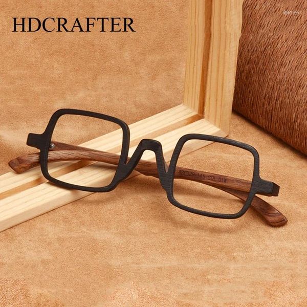 Lunettes de soleil Frames Hdcrafter Square Wood Lunes Fames Man Femmes Small Face Myopia Eyeglass Prescription Grade Optical Grade Spectacle