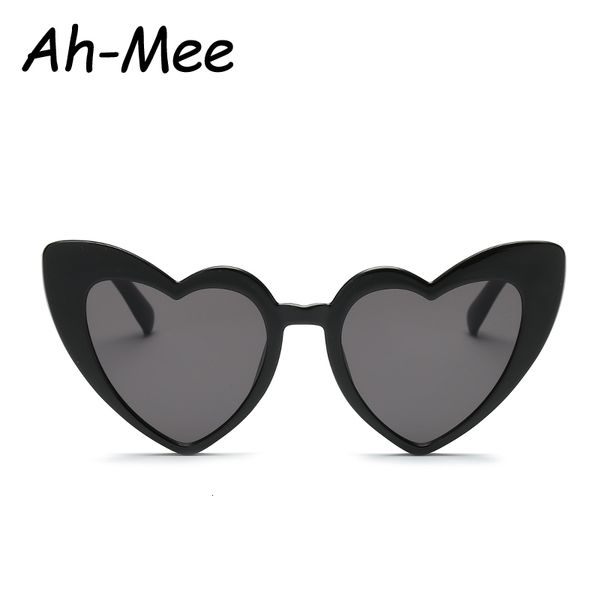 Gafas de sol Marcos En forma de corazón Mujeres Ojo de gato Mujer Gafas de sol Marca de lujo Retro Amor Negro Rojo Gafas Hombres Sombra de gran tamaño 230712