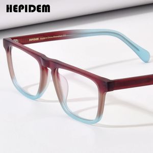 HEPIDEM Matte Acetaat Optische Brilmontuur Heren 2023 Retro Vierkant Dames Brillen op sterkte Brillen H9283 231113