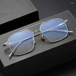 Lunettes de soleil Frames High End Business Fheet Frame Aviation Titanium Metal Men's Temperament Say Style Trendy 2024 Ultra Light Retro Eyewear