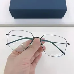 Marcos de gafas de sol de alta calidad Dinamarca Marca Gafas sin tornillos Marco Ultraligero Titanio Miopía Cuadrado Óptico Anti Lectura Azul