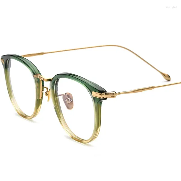 Lunettes de soleil Cadres de haute qualité Optique Vintage Femmes Lunettes Super Light Square Hommes Titanium Jambe Acétate Verre