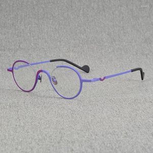 Zonnebrillen Frames Hoogwaardige Pure Titanium Round Japans Style Frame For Men Women Optical Myopia Designer Descil Lens