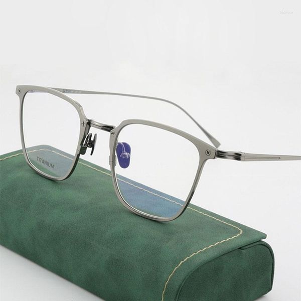 Monturas de gafas de sol de alta calidad de titanio puro cuadrado para hombres montura de gafas graduadas para miopía presbicia lentes de lectura progresiva