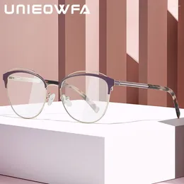 Gafas de sol marcos de alta calidad de acero inoxidable anteojo óptico marco damas ojo de gato miopía gafas mujeres recetados gafas hembras