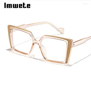 Lunettes de soleil Frames Imwete rétro Blue Lumière bloquant l'œil de chat pour femmes Big Lunes Femme Femelle Anti Radiation Protection des lunettes