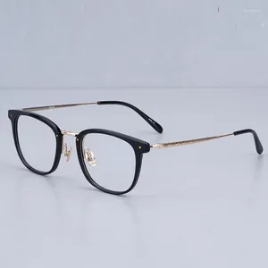 Zonnebrilmonturen Japans merk GEEL Kwaliteit Brillen Top Originele Titanium Mannen Groot Gezicht Vierkante Bril Vrouwen Brillen op sterkte