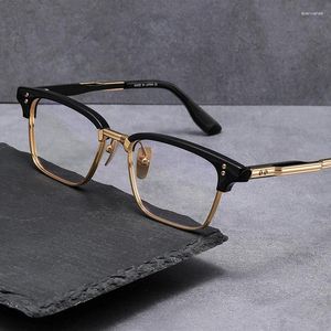 Lunettes de soleil Cadres Japonais Business Square Lunettes Cadre pour hommes à la main Titanium Acétate Optique Lunettes Mâle Myopie Prescription