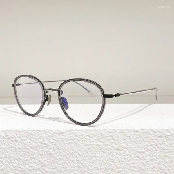 Marcos de gafas de sol Japonés GMS-119S I Diseñador de titanio puro Vintage Gafas redondas Marco Hombres Hecho a mano Gafas de miopía Mujeres Ojo